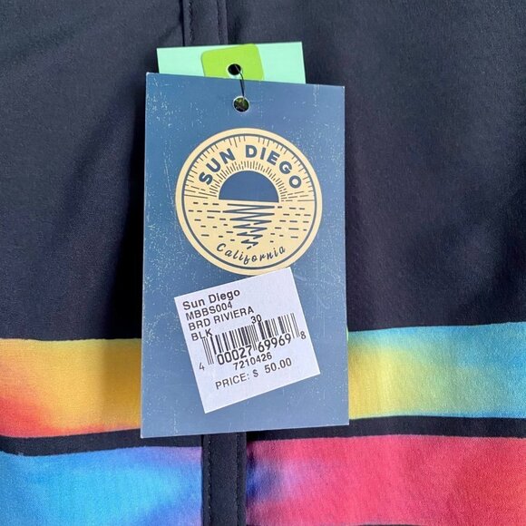 Sun Diego Board Shorts with Pockets Size 30 Eco Friendly NEW NWT - Picture 7 of 13